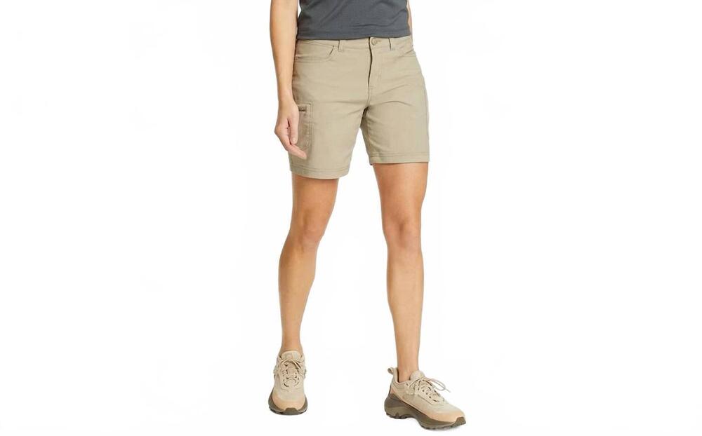 NEW EDDIE BAUER guide mid rise cargo shorts in pumice khaki